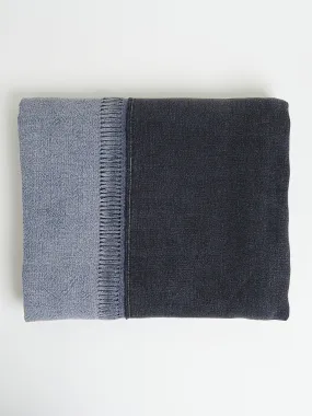 Handmade Large Throw in Grey/Black