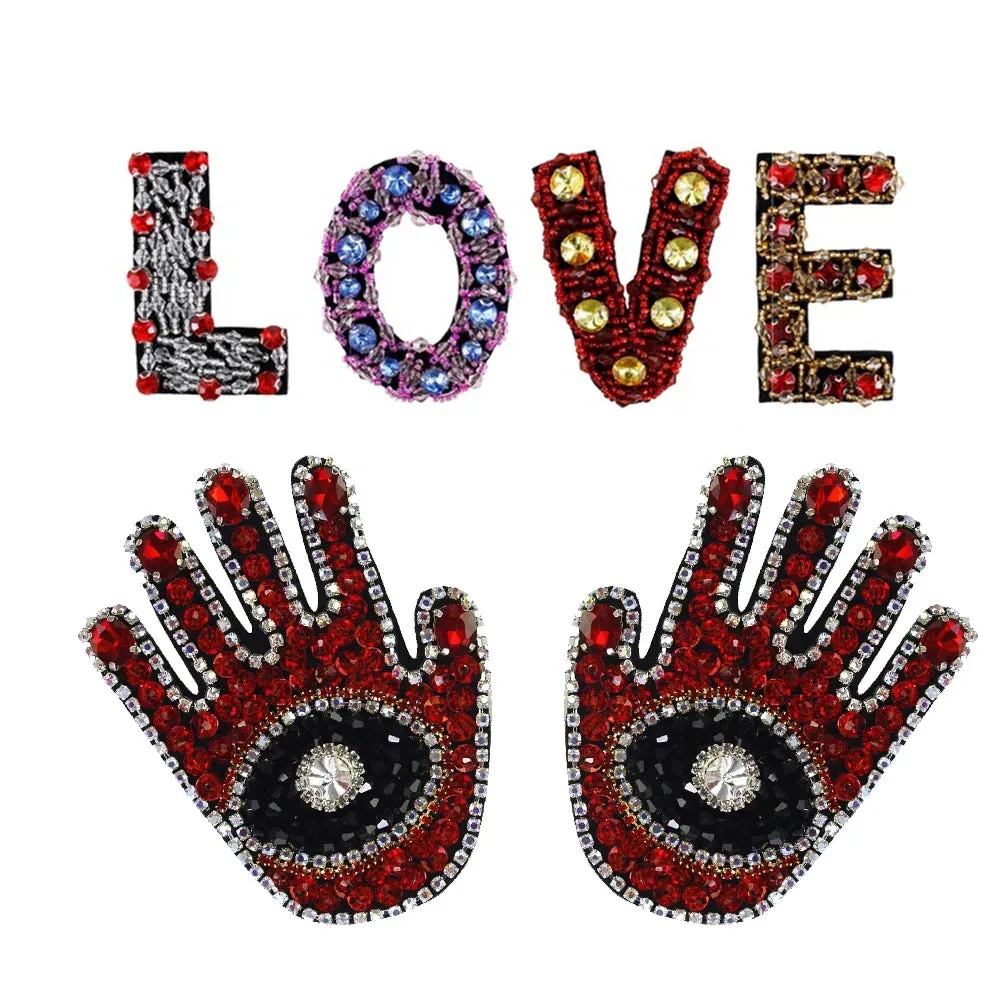 Handy- the Bead and Rhinestone Adorned Hand Patch Collection