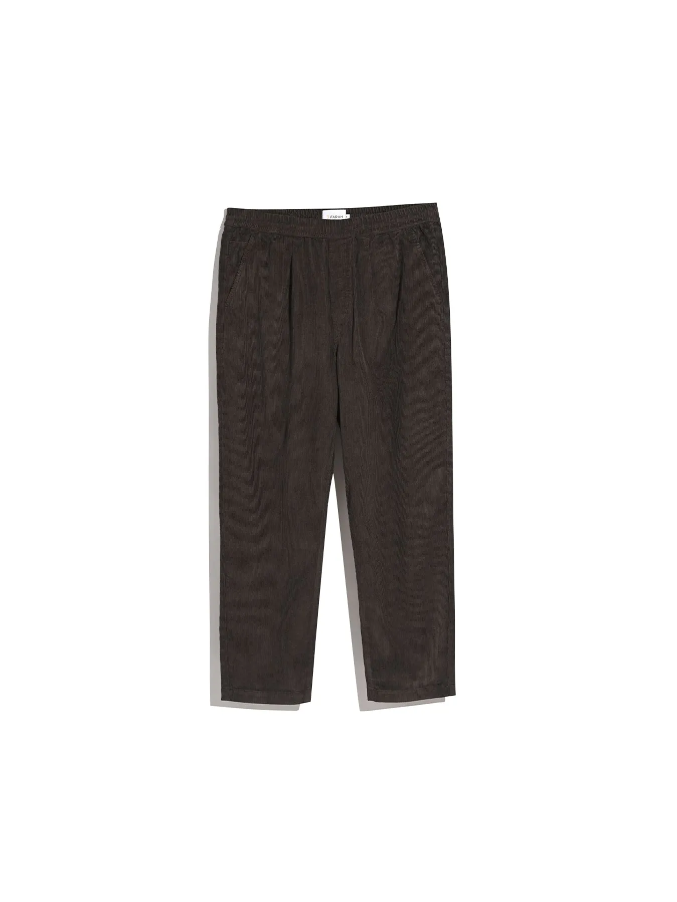 Hawtin Relaxed Tapered Fit Cord Drawstring Trousers In Farah Chocolate