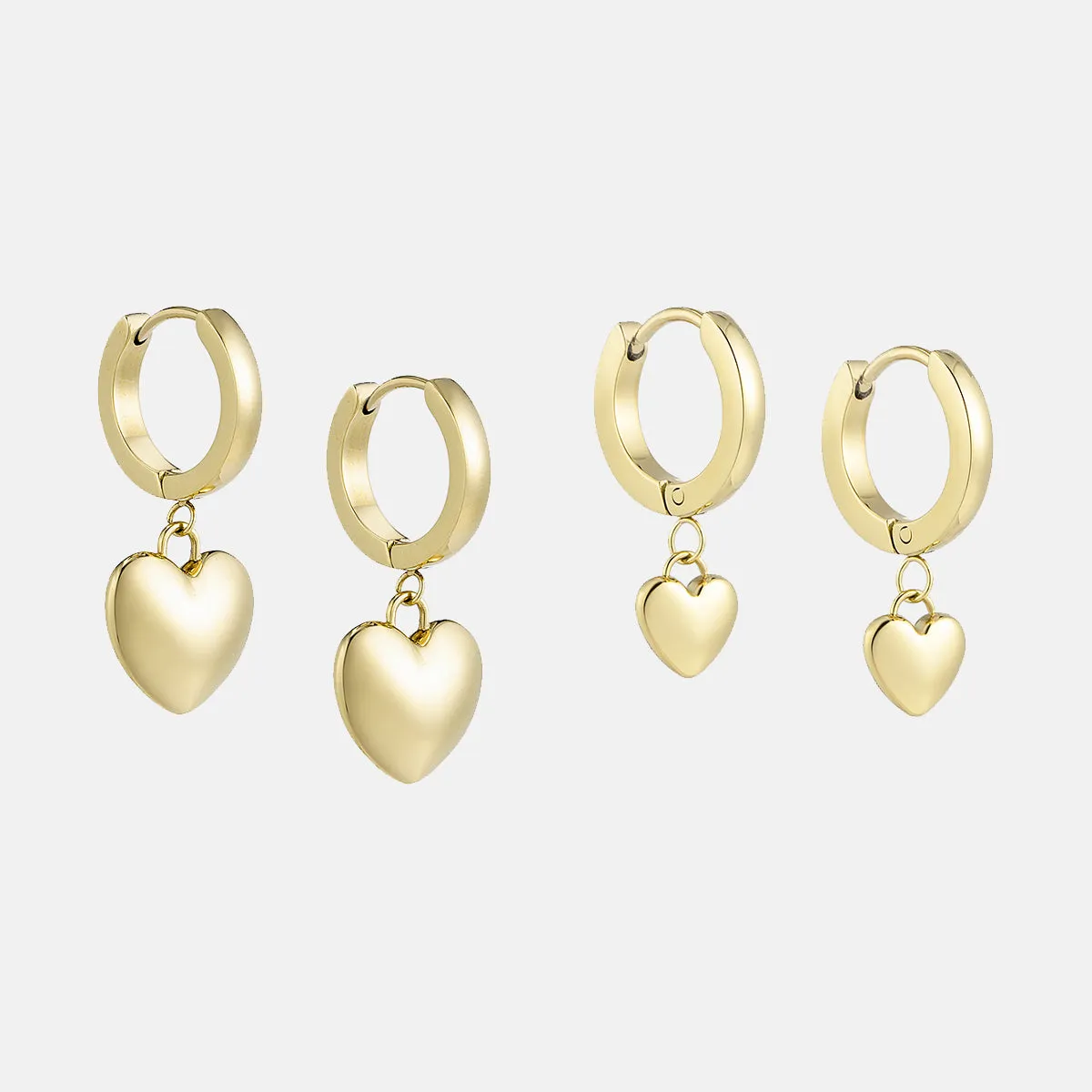 Heart Charm Earrings Set - Mom & Mini