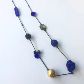 Hydrangea Necklace with Azurite