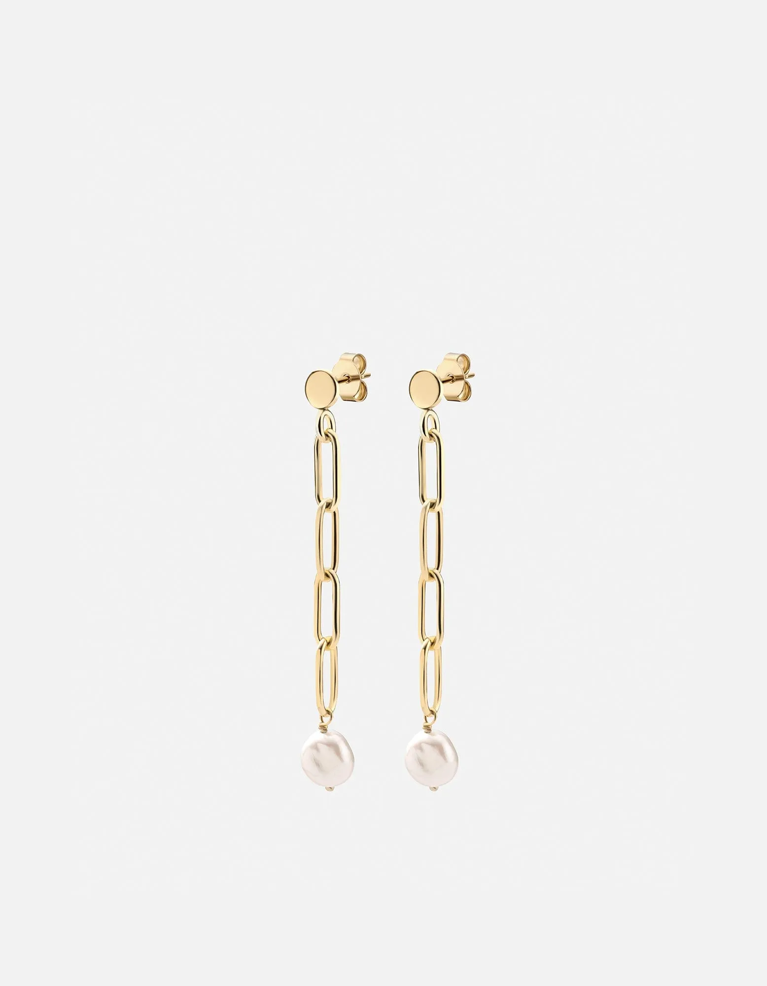 Imani Pearl Earrings, Gold Vermeil