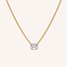 James Emerald Cut Crystal Necklace