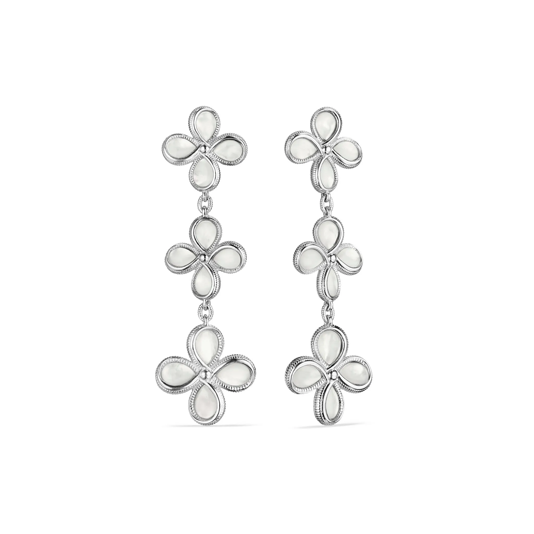 Jardin Triple Drop Earrings with Mother of Pearl