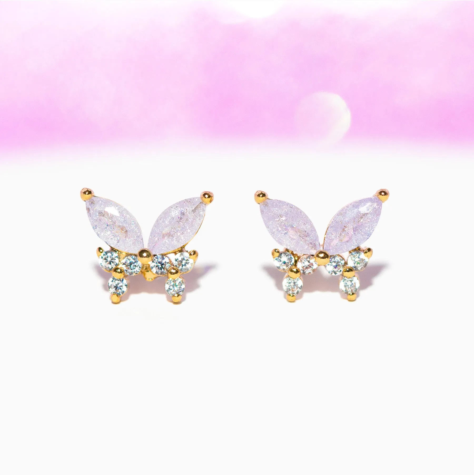 Lavender Remember Me Butterfly Studs