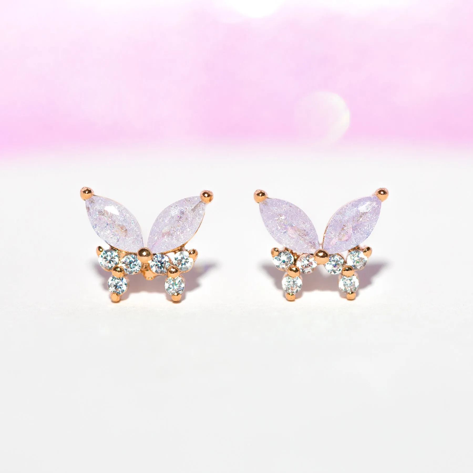 Lavender Remember Me Butterfly Studs