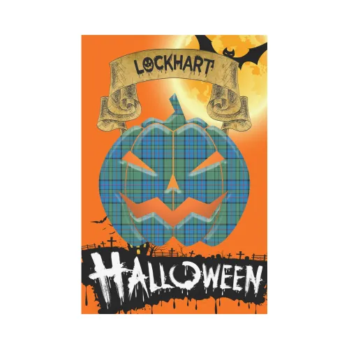 Lockhart Tartan Jack O' Lantern Garden Flag / Halloween Home Decor NN8