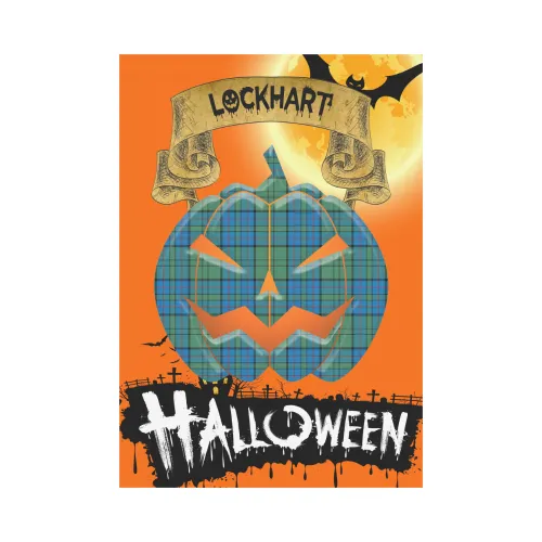 Lockhart Tartan Jack O' Lantern Garden Flag / Halloween Home Decor NN8