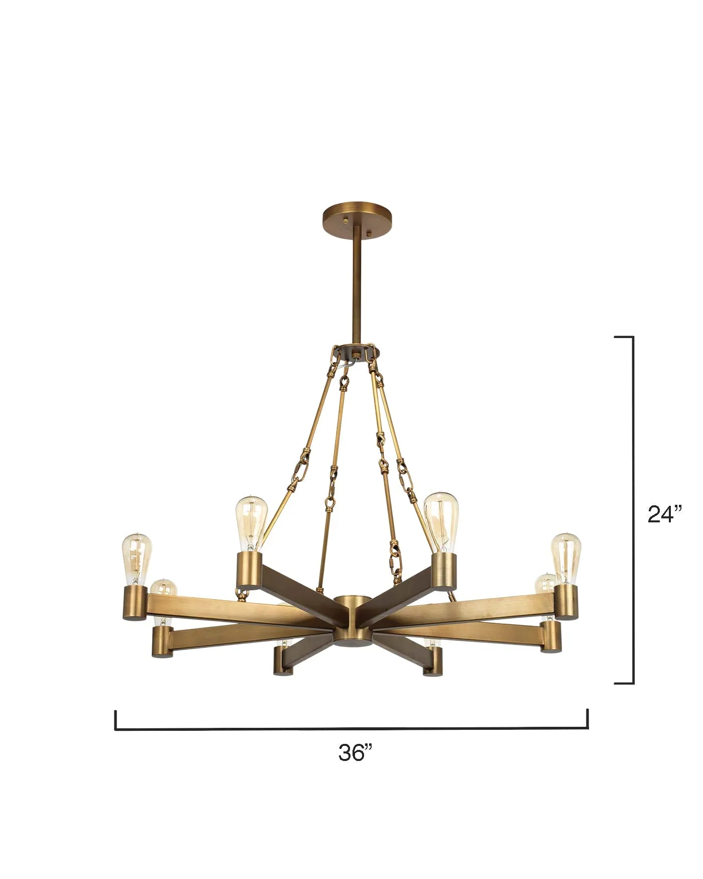 Manchester 8 Light Chandelier Brass