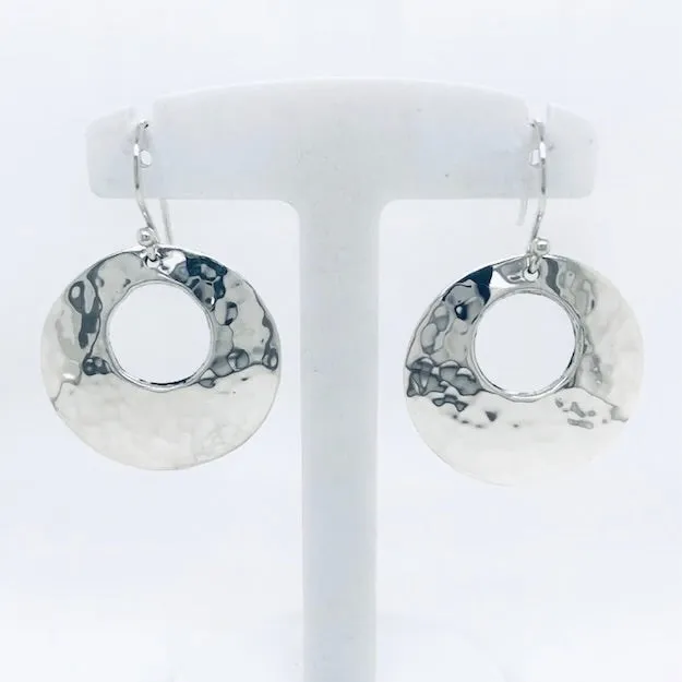 Mid Modern Hammered Circle Earrings