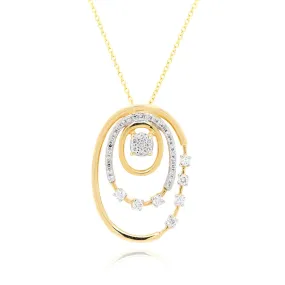 MODERN YELLOW GOLD FASHION NECKLACE WITH DIAMONDS, .25 CT TW