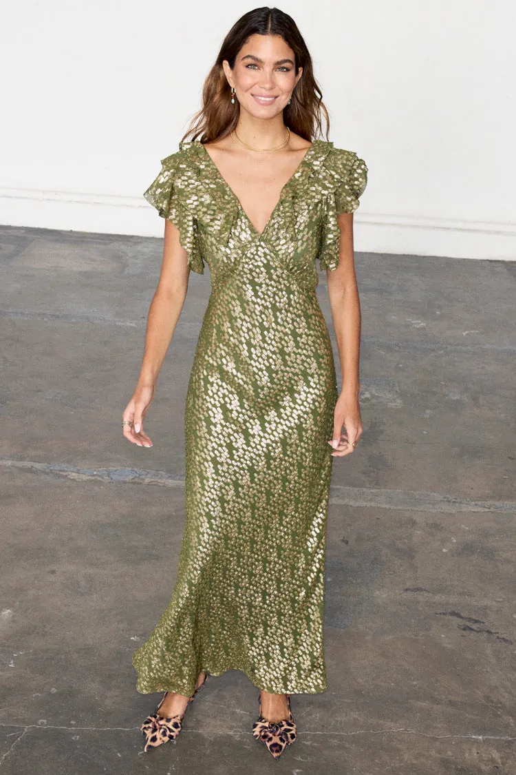 Olive Jacquard Tilda Dress