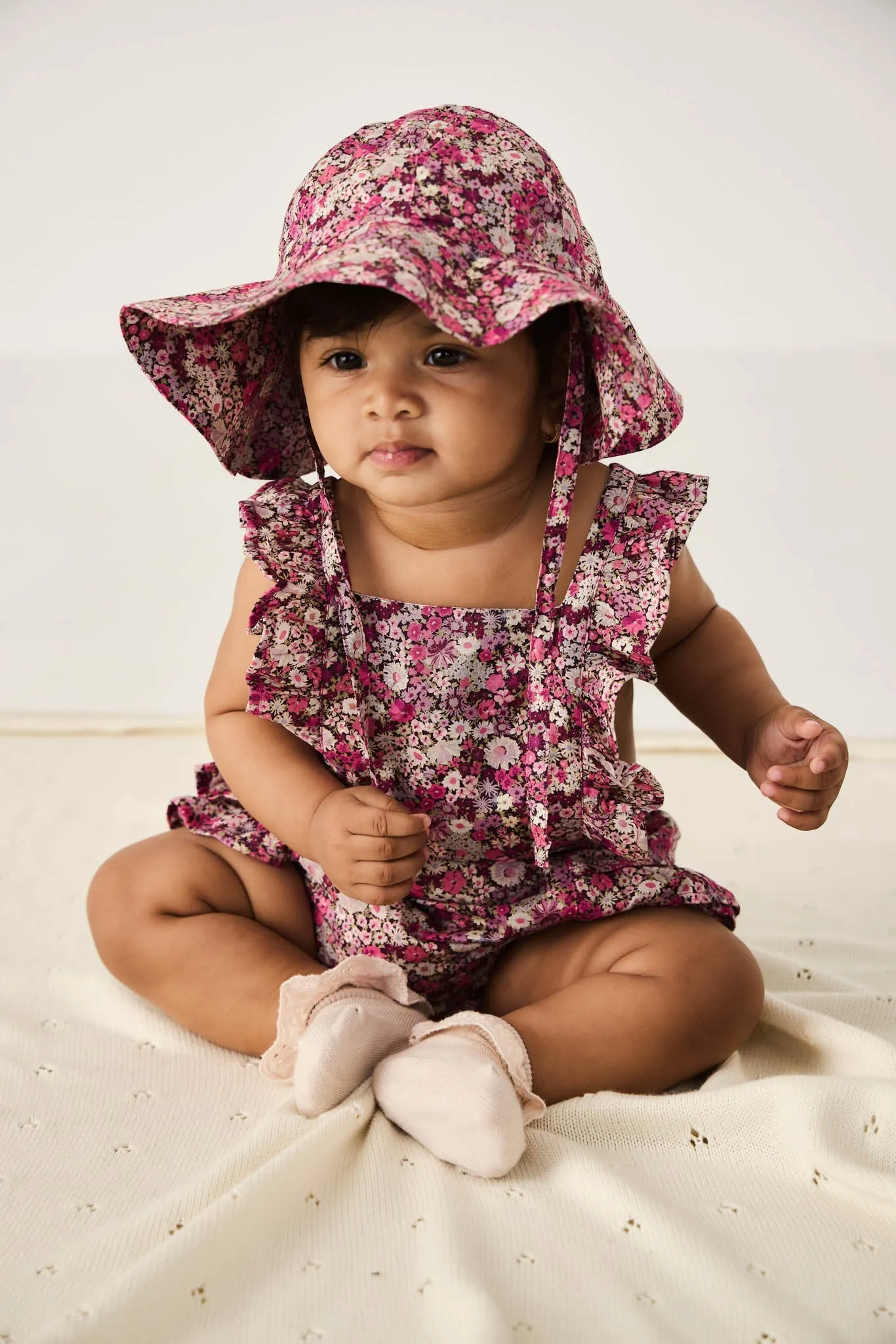 Organic Cotton Madeline Playsuit - Garden Print