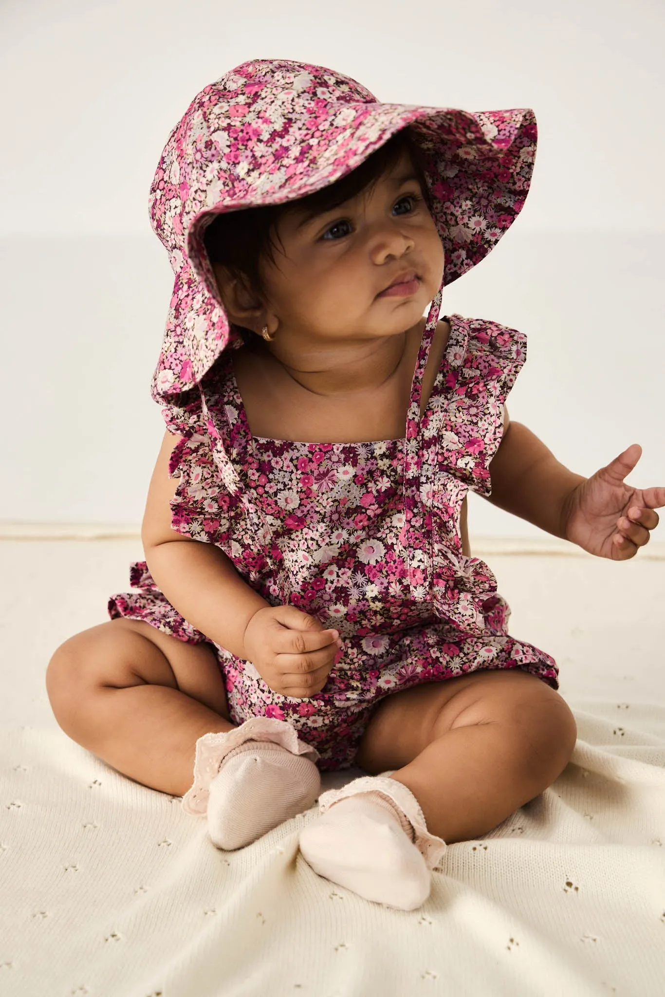 Organic Cotton Madeline Playsuit - Garden Print