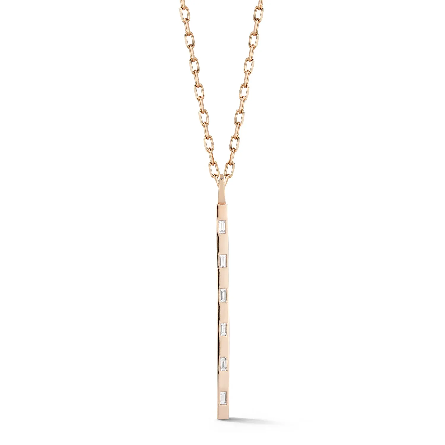 OTTOLINE 18K GOLD AND BAGUETTE DIAMOND BAR CHARM