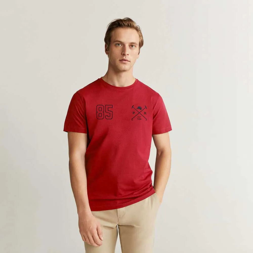 Polo Republica Men's Crossed Mallets Polo Embroidered Crew Neck Tee Shirt