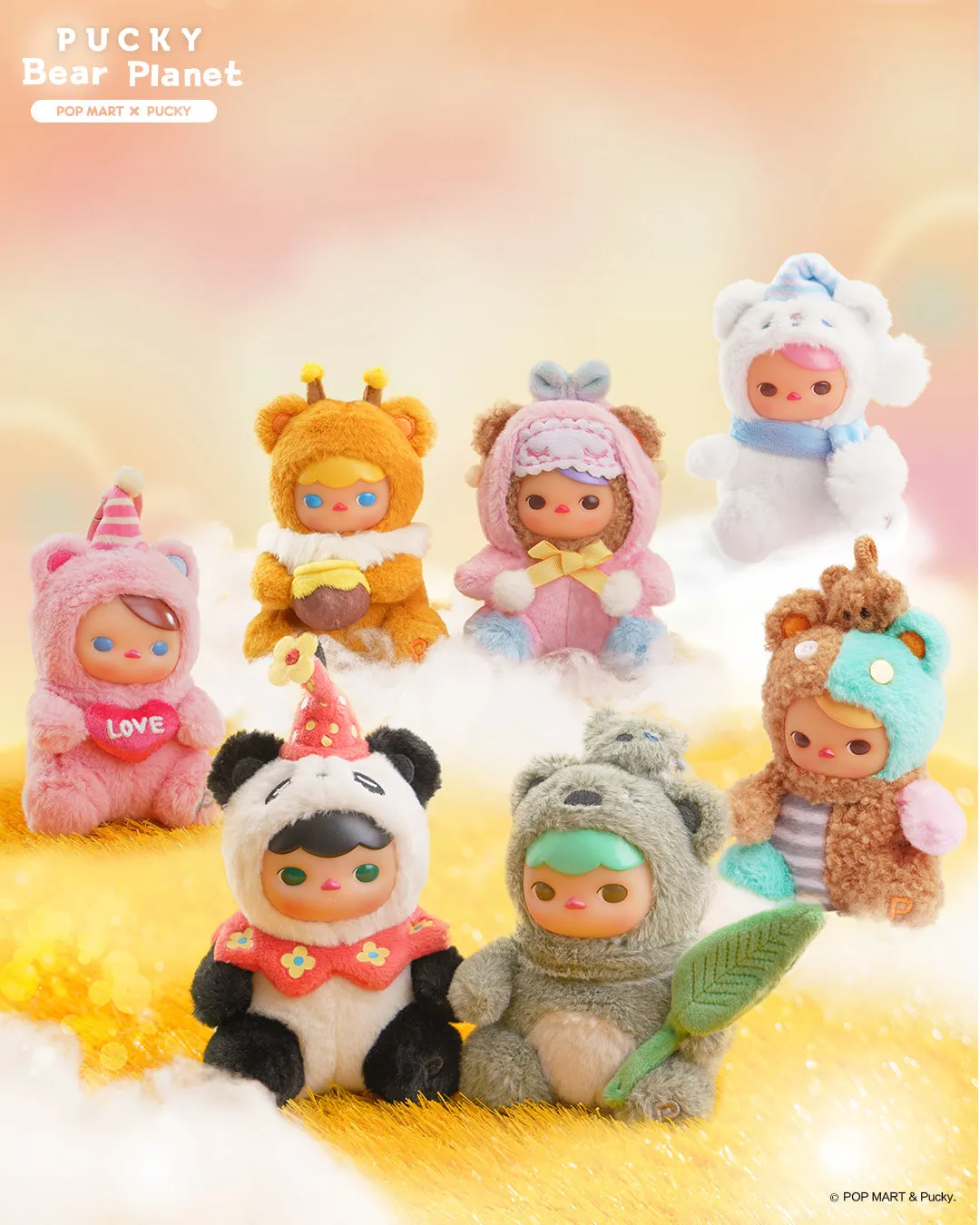 POP MART Pucky Bear Planet Series - Plush Blind Box