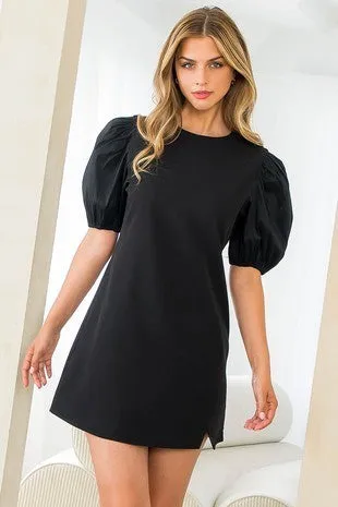 Poplin Puff Sleeve Dress