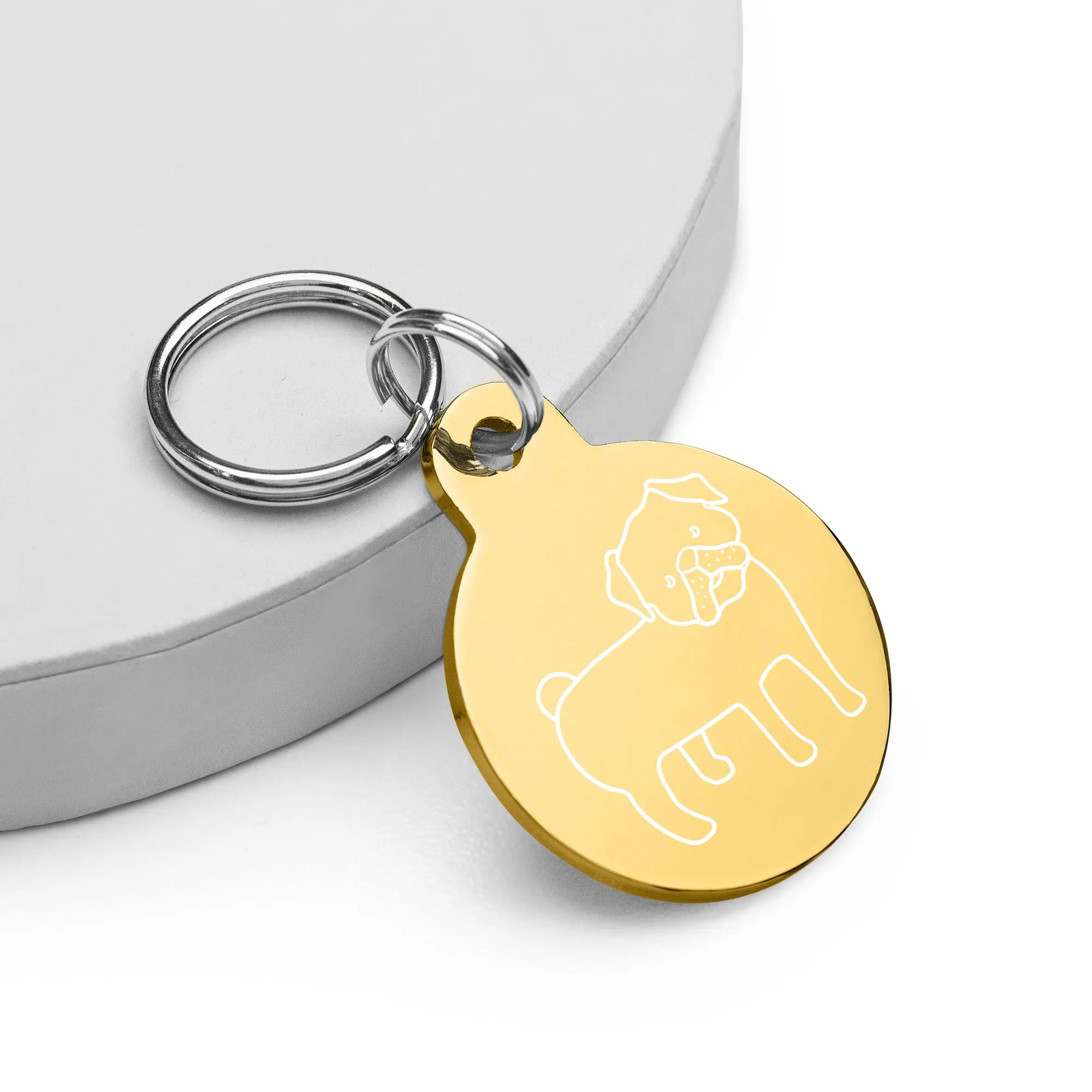 Pug Engraved pet ID tag