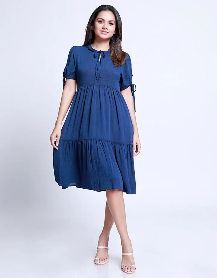 Short Sleeves Tiered Dress