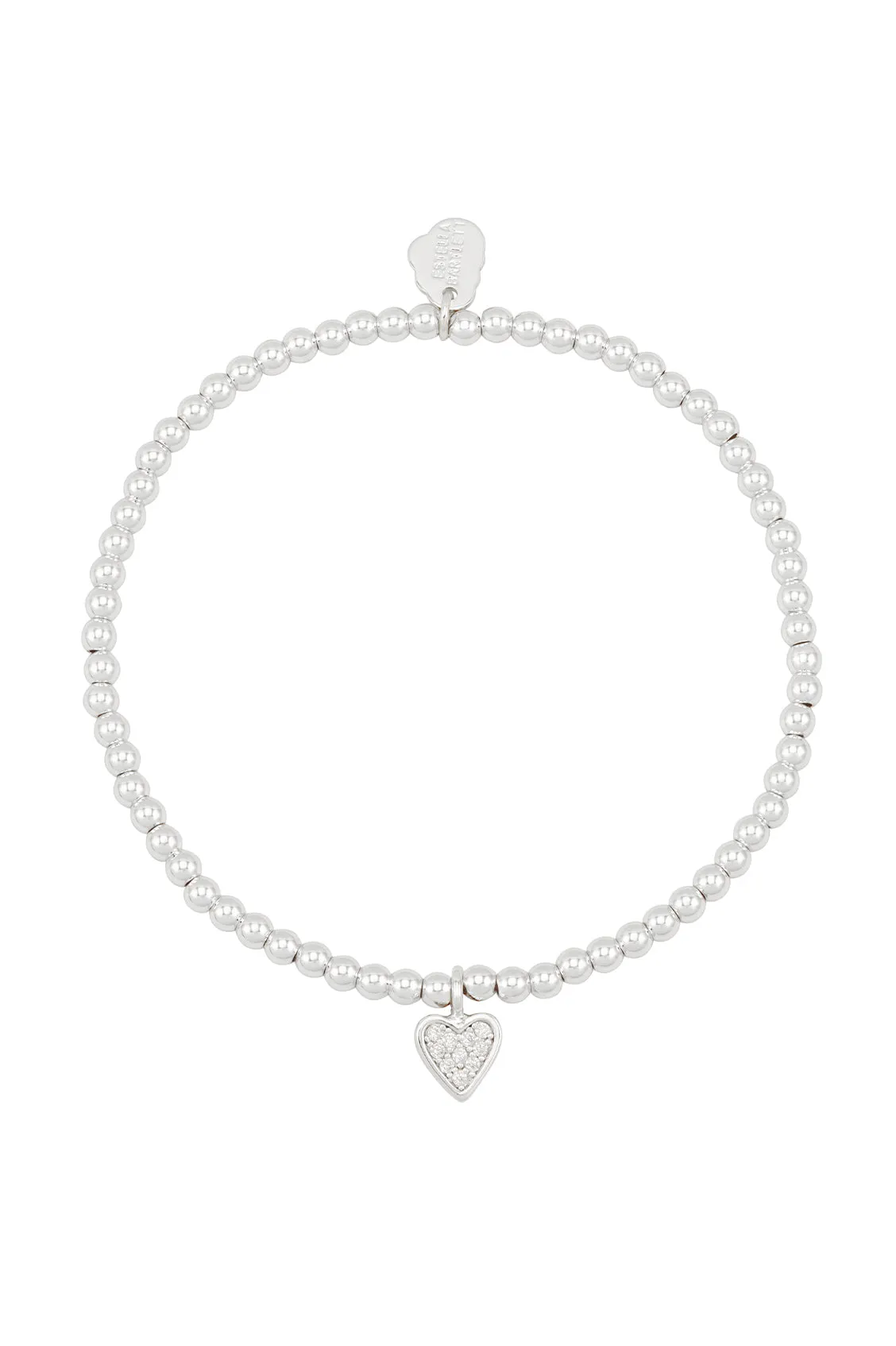 Sienna Beaded Pave Heart Bracelet