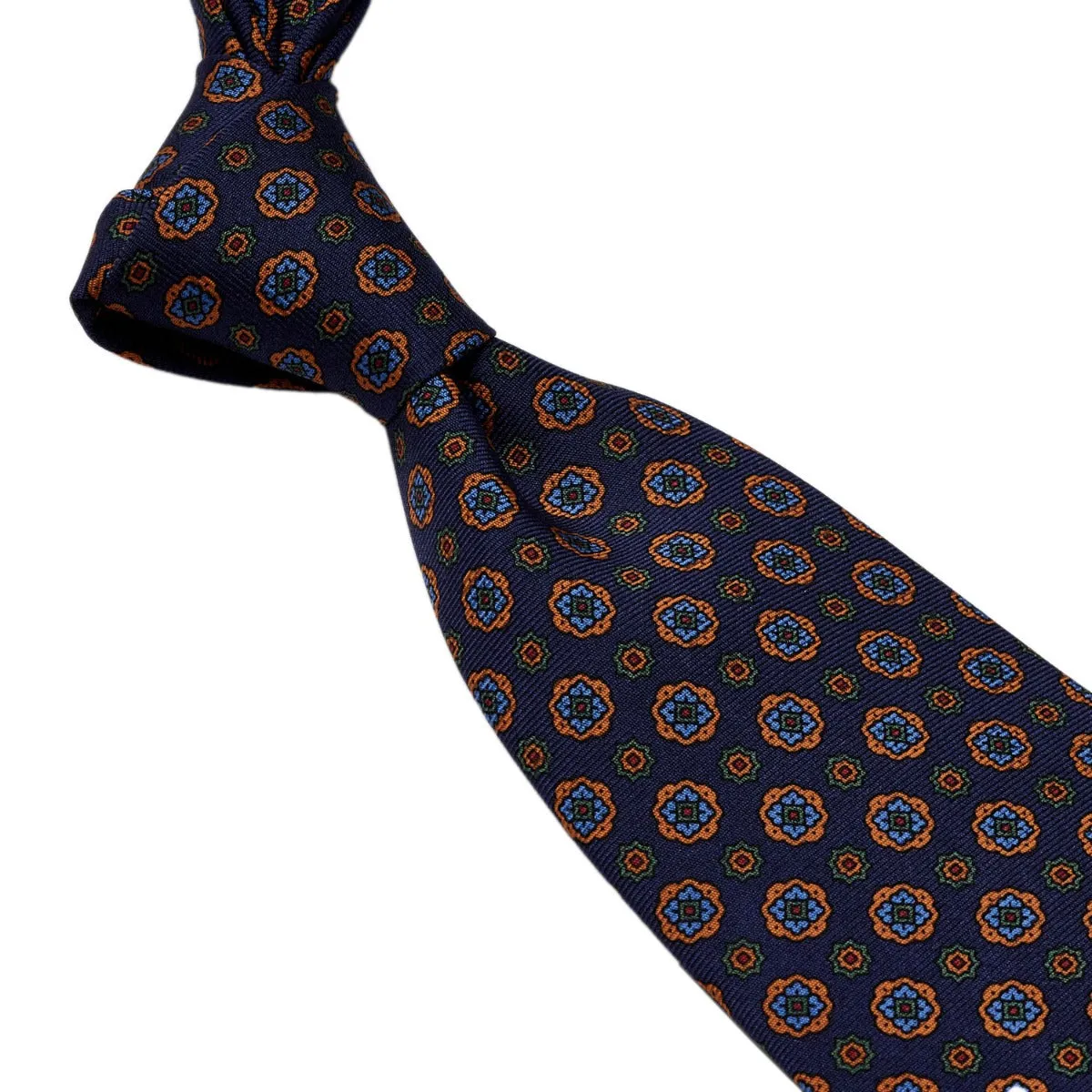 Sovereign Grade Navy Geometric Floral 36oz Printed Silk Tie