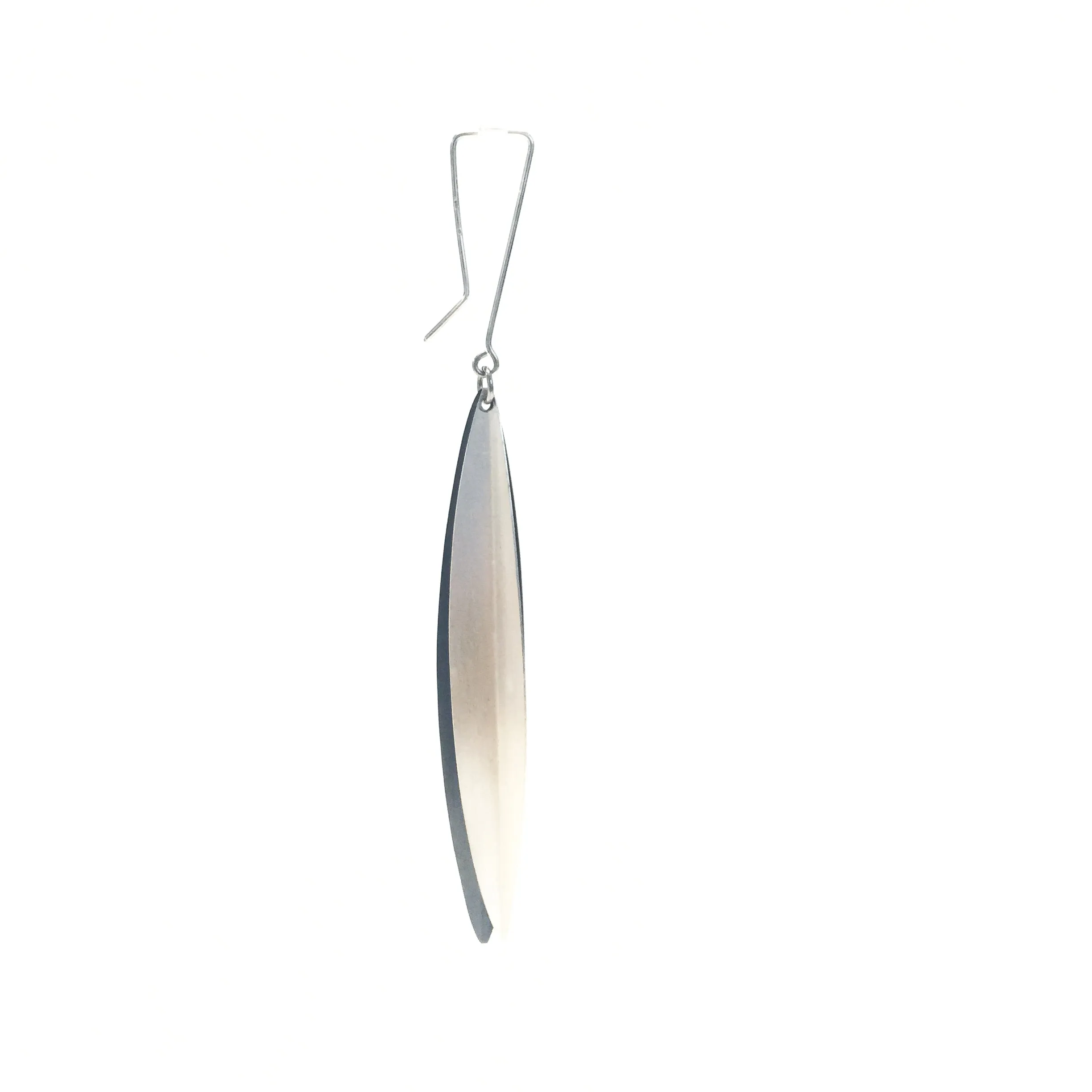 Two Leaves Oxidized Silver and Silver Earrings