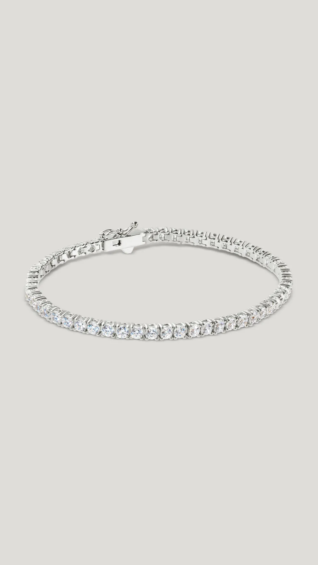 Vianne Round Prong Tennis Bracelet White Gold Plated