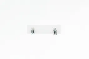 White Gold Aquamarine and Diamond Earrings