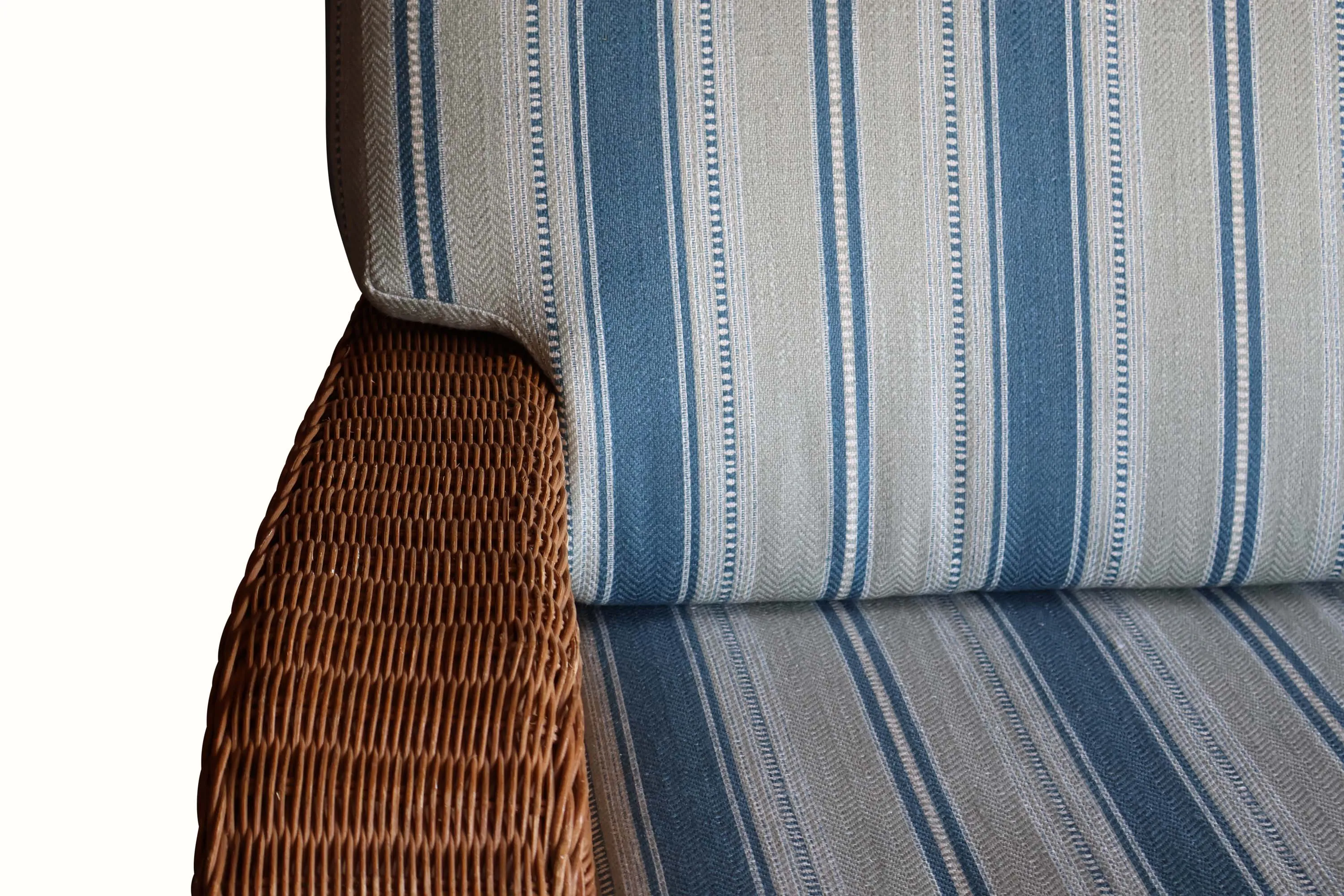 Wicker Sofa in Dhurrie Stripe